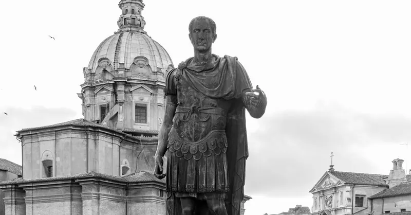 Black and white photo of Julius Caesar