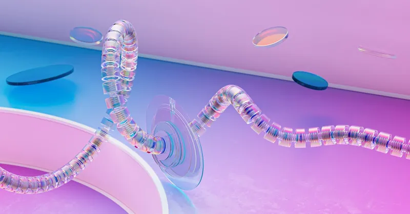 Abstract 3D render showcasing a futuristic neural network and AI concept.